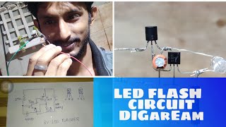 LED FLASHER 3v circuit made up WOW is simple [upl. by Nnylav]