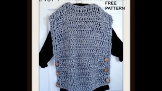 SIMPLE PONCHO CROCHET PATTERN Pattern  1074 Free Pattern Sweaters amp tops [upl. by Annabel]