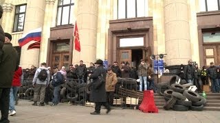 ProRussians cleared from govt building in Ukraines Kharkiv [upl. by Keram]