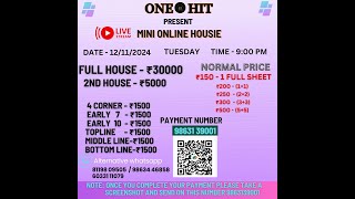 ONE HIT MINI HOUSIE 30K Full House 🔥 [upl. by Anial873]