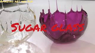 How to make sugar glass at home Very easy 3 step procedureMust try  Beautiful glass [upl. by Leahcimnoj]