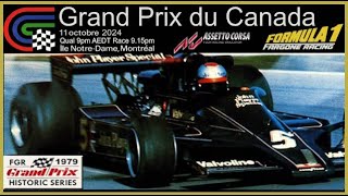 FarGone Racing 1979 F1 Grand Prix Historic Series on Assetto Corsa  Montreal [upl. by Yolanthe]