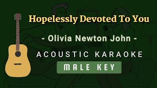 Hopelessly Devoted To You  Olivia Newton JohnAcoustic Karaoke  Male Key [upl. by Capwell]