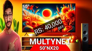 Multynet 5o inch NX20 4k Google tv Big offer 2024✨ unboxing genius [upl. by Ellenaj]