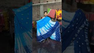 550shipping 6203895264 linen cotton tie dye indigo print saree tiedye linencotton shortvideo [upl. by Lal]