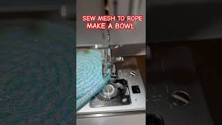 How To Make A Dollar Tree Mesh Tubing Rope Bowl shorts sewing friends fun diy [upl. by Rochella458]