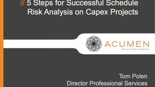 Successful Schedule Risk Analysis for Capex Projects [upl. by Lalad]