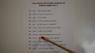 Phase 4 Tricky words with example sentences by Cinnamon English Set 4 [upl. by Gerhard]