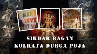 Kolkata Famous Durga Puja  Sikdar Bagan 2024  Make Love No War trending travel kolkata [upl. by Locklin]