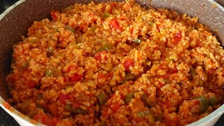 PİLAV ENFES  Salçalı Domatesli Sebzeli Bulgur Pilavı Tarifi  Salçalı Bulgur Pilavı Nasıl Yapılır [upl. by Laicram]