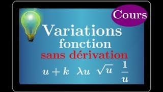 variation fonction sans dérivation avec fonctions associées • uk • λu • 1u • Cours première S [upl. by Edris108]