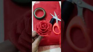 DIY How To Make Rose Flower Form Organdy Cloth  Cloth Flower shortsfeedtrendingshorts rosemaking [upl. by Cathyleen]