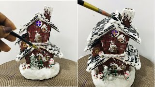 miniature christmas fairy house winter house lamp [upl. by Dlorad]