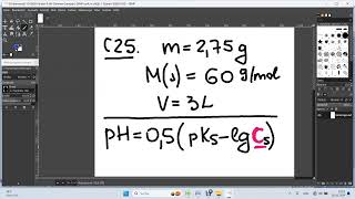 C25 pH Wert berechnen schwache Elektrolyte Aufgaben Essigsäure in Wasser gelöst [upl. by Vihs843]