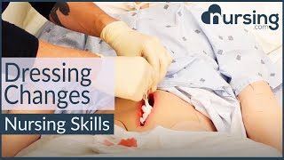 Dressing Changes  Wet to Dry Nursing Skills NURSINGcom [upl. by Avir]