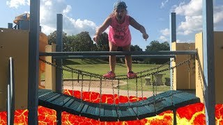 The Floor is Lava At The Park Playground For Kids NEW PARK [upl. by Anitirhc]