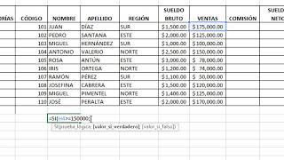 CATEGORÍAS COMISIONES SUELDO NETO función si anidada [upl. by Isahella]