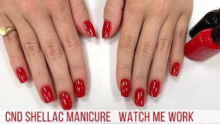 Full Salon Manicure wCND Shellac First Love RelaxingMusicWatch Me Work [upl. by Hiamerej]