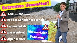 Die Lage verschärft sich Amtliche DWD Vorwarnungen Unwetter durch Starkregen bis 150 Liter [upl. by Bigot]