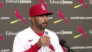 Cardinals manager Oliver Marmol talks about benchesclearing scuffle against Mets [upl. by Aniri]