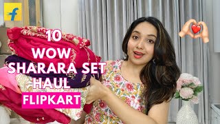 10 Beautiful Flipkart Sharara Sets Try On Haul 💖  Festive Special 😍  Isha Vinod Jain [upl. by Strohbehn943]