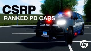 ROBLOX  CT STATE ROLEPLAY – REVIEWING EVERY RANKED PD CARS [upl. by Adorl90]