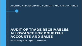 Audit of receivables [upl. by Gokey]