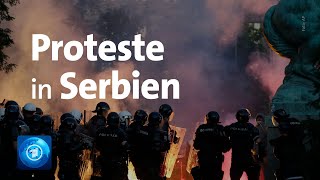 Ausschreitungen in Belgrad Proteste gegen serbische Regierung [upl. by Annor]