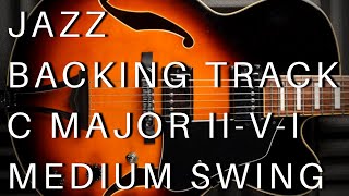 Jazz Guitar Backing Track 2  5  1  C Major Medium Swing [upl. by Adnylg]