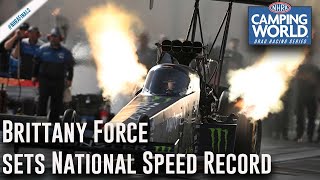 Brittany Force sets Top Fuel national speed record [upl. by Oirobil]