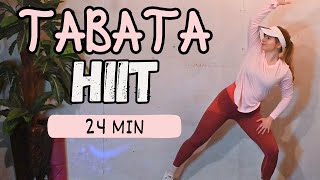 24 MIN FULL BODY TABATA HIIT WORKOUT  No Equipment No Repeat Home Workout [upl. by Morvin]