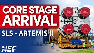 NASA Rolls Artemis II SLS Core Stage to the VAB [upl. by Penman]