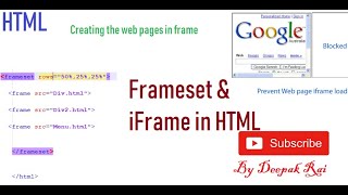 Frameset and iFrame in HTML  HTML Tutorial [upl. by Rois25]