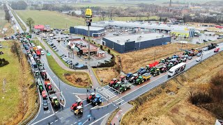 Ogólnopolski Strajk Rolników  Lubliniec Zablokowany  Chcemy Swobodnej Produkcji  09022024 [upl. by Hsirehc]