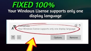 Your Windows license only supports one display language Windows 1011 Updated  Method [upl. by Trudey326]