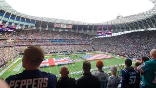 American National Anthem And F15 Flyover Tottenham Hotspur Stadium nfllondongames [upl. by Netsrik]