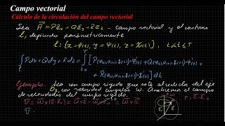 Campo vectorial cálculo de la circulación de un campo vectorial [upl. by Ileane]