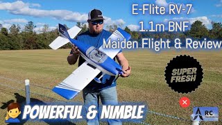 NEW Eflite RV7 11M BNF Maiden Flight Speed Trial and Review [upl. by Flight]