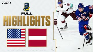 USA vs Latvia FULL HIGHLIGHTS  2024 World Junior Championship quarterfinal [upl. by Ralston]