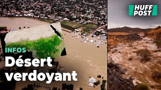 Le Sahara est inondé depuis des semaines et les répercussions sont visibles du ciel [upl. by Egroej]