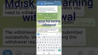 Mdisk live withdrawal earning proof shorts mdisk [upl. by Jillana486]