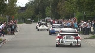 4 WRC cars racing each other in a rally  Omloop van Vlaanderen 2011  Snijers vs Van parijs [upl. by Odnalra]