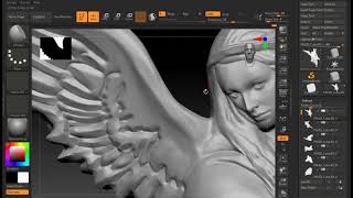 01 Bas relief time lapse Zbrush sculpting Angel of Lord Slays Assyrian Army [upl. by Annasor497]