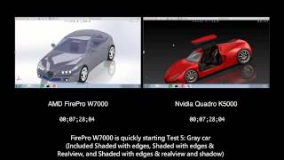 AMD FirePro W7000 vs Nvidia Quadro K5000 Rendering Performance in SolidWorks 2013 [upl. by Gillian28]