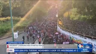 2500migrantcaravan making way to Southern US border [upl. by Melone]