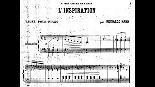 Reynaldo Hahn  Linspiration valse for piano with score [upl. by Iow]