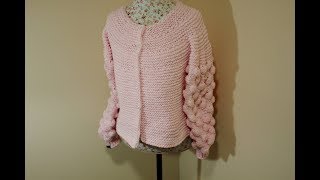 How to knit the Bobble or Bubble Cardigan Ponchik Cardigan [upl. by Ahouh]