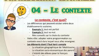 04  PROGRAMMATION DIDACTIQUE  LE CONTEXTE [upl. by Aniratac]