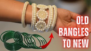 DIY  Old Bangles To New Bangle 😱  Old Bangles Reuse New Bangles [upl. by Nerta]