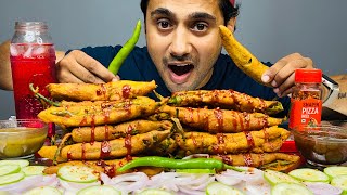 30 SPICY MIRCHI PAKODAMIRCHI BHAJJI EATING CHALLENGE INDIAN STREET FOOD CHILLI PAKODA EATING [upl. by Attenrad481]